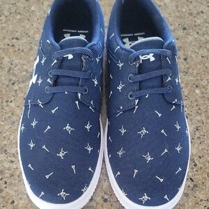 Under Armour Kids Navy Blue Patterned Sneakers